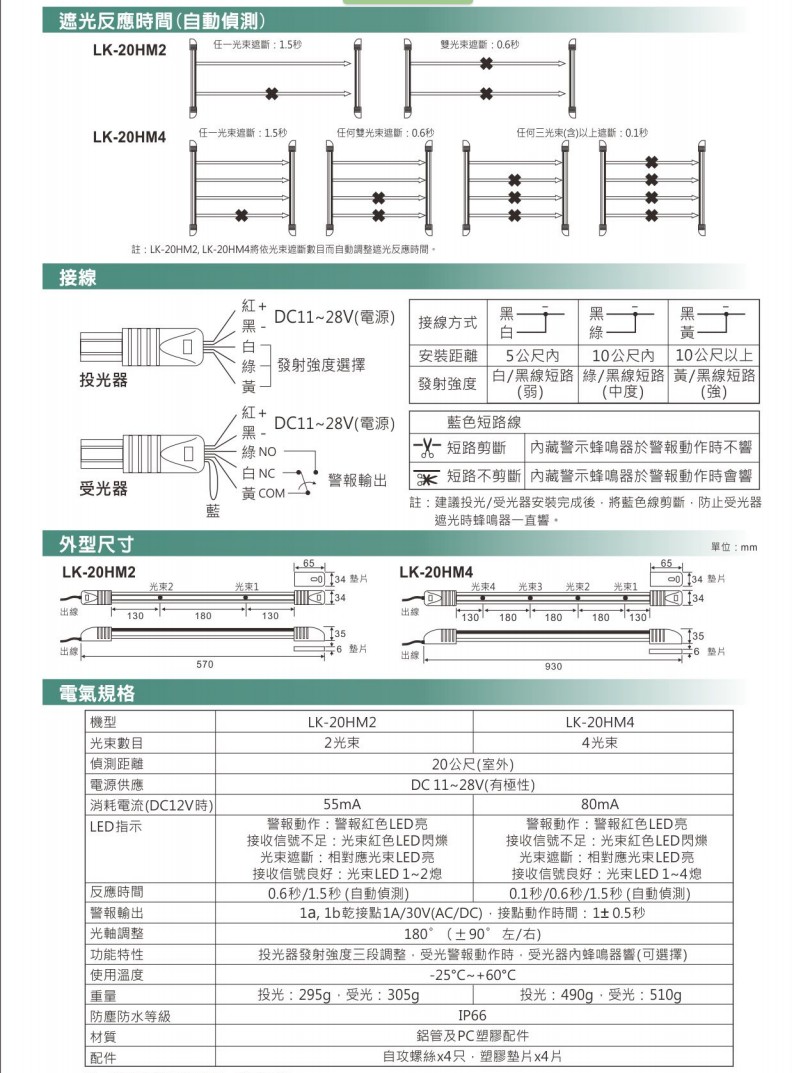 保全防盜系統 紅外線偵測器(窗型) LK-20HM2(4):圖片 3